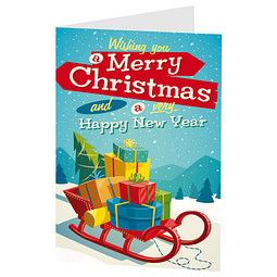 Grußkarte Weihnachten, Motiv Happy New Year, Danke an Partner