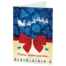Grußkarte Weihnachten, Motiv Schleife, Danke an Partner