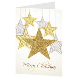 Grußkarte Weihnachten, Motiv Sterne, Danke an Partner