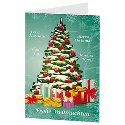 Grußkarte Weihnachten, Motiv Weihnachtsbaum, ohne Innendruck