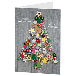 Grußkarte Weihnachten, Motiv Weihnachtsplätzchen, Danke an Partner