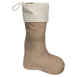 Weihnachtssocke aus Jute, beige