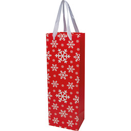 Weihnachtstragetüte aus Papier für eine Flasche, rot