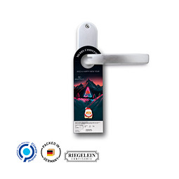 Werbeanhänger, Mini-Schoko Weihnachtsmann Edelvollmilch, inkl. Druck