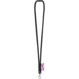 WISBECH. SET Lanyard TUBE Long (Ø 7 mm) mit 9 mm Schnappkarabiner und Ø 7 mm Sicherheitsverschluss, 300 - Schwarz