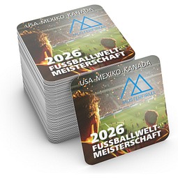 Geiger-Notes WM-Bierdeckel quadratisch, Motiv Stadionemotion, inkl. Druck