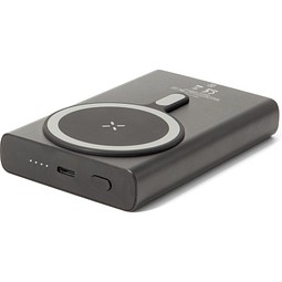 WRIGHT 10. Magnetische Powerbank mit Schnellladefunktion aus recyceltem Aluminium und recyceltem ABS, 10'000 mAh, Schwarz