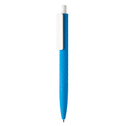 XD COLLECTION Druckkugelschreiber X3 mit Smooth-Touch, blaue Mine, blau/weiß