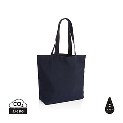 XD COLLECTION Impact Aware™ 240g/m² rcCanvas Shopper + Tasche, ungefärbt, navy blau