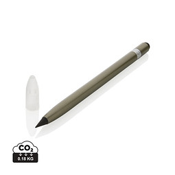 XD COLLECTION Tintenloser Stift aus Aluminium mit Radiergummi, grün
