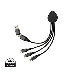 XD XCLUSIVE Terra 6-in-1-Ladekabel aus RCS recyceltem Aluminium, grau