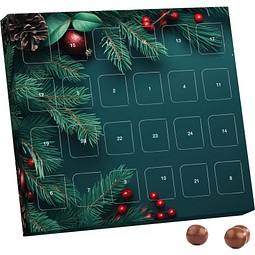 XS Adventskalender, Brandt Knusperkugeln Vollmilch, Edle Tannenzweige