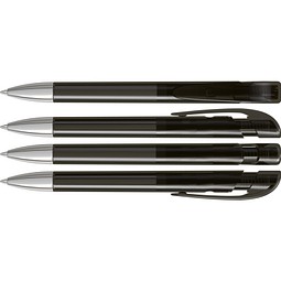 uma® Kugelschreiber YES SI transparent inkl. Metallspitze, anthrazit