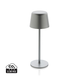 Zenic USB Tischleuchte aus RCS recyceltem Kunststoff, silber