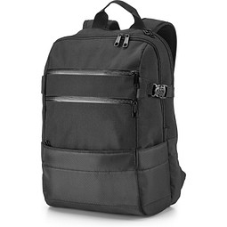 ZIPPERS BPACK. Laptop-Rucksack 15.6'' aus 300D Polyester und 840D Jacquard, Schwarz