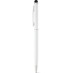 ZOE BK. Kugelschreiber aus Aluminium mit Touchpen-Spitze, Weiß