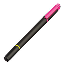 Zweifarbiger Textmarker aus Kunststoff, schwarz