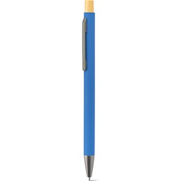 ZYLEN. Kugelschreiber aus recyceltem Aluminium (100 % rAL) mit Gummibeschichtung, Blau
