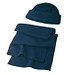 Fleece-Set Davos, blau,dunkelblau