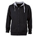JAMES & NICHOLSON Unisex Sweat-Jacke mit Kapuze, schwarz, L