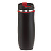 Metall-Isolierbecher Smooth, 400 ml, schwarz/rot