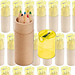 Werbe-Set: 150 Teile Buntstiftebox mit Spitzer, inkl. Druck, gelb