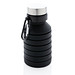 XD COLLECTION Auslaufgeschützte faltbare Silikonflasche, 550 ml, schwarz