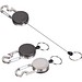 Ausziehbarer Schlüsselanhänger mit Karabiner aus Metall PEGGY, schwarz