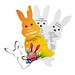 Backförmchen mit Rezeptblock, Hase, 1-seit. Druck