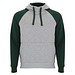 Badet zweifarbiger Kapuzenpullover für Kinder, heather grau / dunkelgrün, 3/4