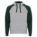 Badet zweifarbiger Kapuzenpullover Unisex, heather grau / dunkelgrün, 2XL