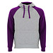 Badet zweifarbiger Kapuzenpullover Unisex, heather grau / lila, 3XL