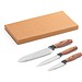 BAHARAT. Set aus 3 Küchenmessern mit Edelstahlklinge und ergonomischem Griff, Natur