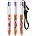 BIC® 4 Colours® Fine mit Lanyard-Kugelschreiber Weiß/Orange