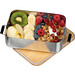 Brotzeitbox aus Aluminium mit Bambusdeckel , grau