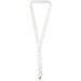 Bucks Sublimation Lanyard mit Schnappverschluss aus recyceltem PET Kunststoff, weiss, 25mm