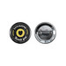 Button aus Metall mit Anstecknadel, silber