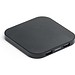 CAROLINE. Superschnelles 15W wireless Ladegerät mit HUB 2 USB-A Anschlüssen aus Recyceltes ABS (60% rABS), Schwarz