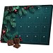 Classic Tisch Adventskalender, Blister gefüllt mit kakaofreier Schokoladen-Alternative, Edle Tannenzweige