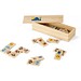 DOMIN. Domino-Spiel aus Holz mit 28 Tierfiguren, Naturhell