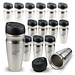 Edelstahl-Isolierbecher-Set, 24-tlg., Inkl. Gravur, 460 ml, silber/schwarz