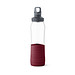 EMSA Glas Trinkflasche Drink2Go, 700 ml, dunkelrot