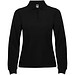 Estrella Langarm Poloshirt für Damen, schwarz, 3XL