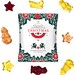 Fruchtgummi Vegan Weihnachtsedition, weiße kompostierbare Folie, inkl. Druck