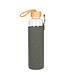 Glasflasche mit Hülle Bamboo 0,75 l, transparent/grau