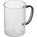 Glastasse mit farbigem Henkel, schwarz