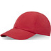 Glimmer GRS recycelte Cool Fit Kappe mit sechs Segmenten, rot