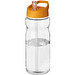 H2O Base Sportflasche mit Ausgussdeckel, 650 ml, transparent,orange