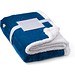 HEIDEN. Wendbare Fleecedecke (190 g/m²) mit Satinband und personalisierter Karte, Königsblau