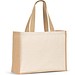 HELSINQUE. Tasche aus Canvas (320 g/m²), mit Boden und Seiten aus laminierter Jute (350 g/m²) in Naturtönen, Natur